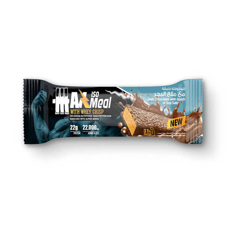 Max Muscle Max Iso Meal - Protein bar -70G-Dark Chocolate With Touch Of Sea Salt
