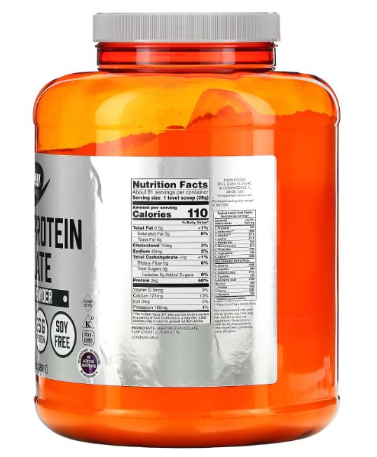 Now Sports Whey Protein Isolate-81Serv.-2268G.-Unflavored