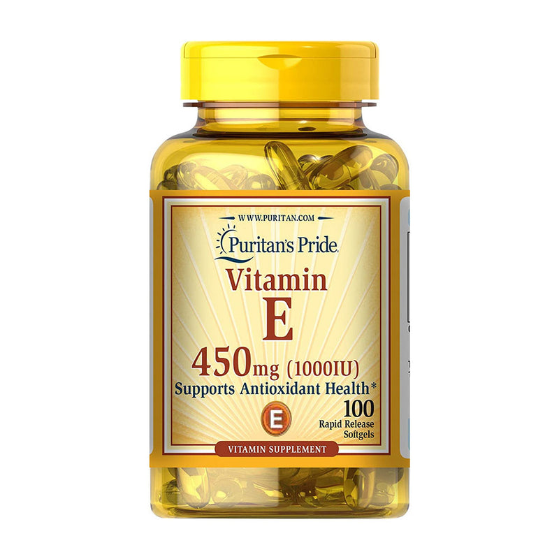 Puritan's Pride Vitamin E 450Mg(1000IU)Supports Antioxidant Health-100Serv.-100Rapid Release Softgels