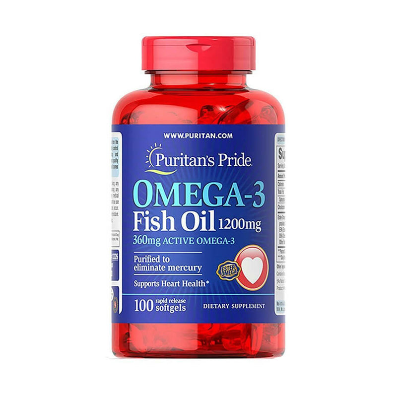 Puritan's Pride OMEGA-3 Fish Oil-1200Mg-100Serv.-100Soft Gels